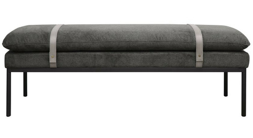 Baxter Fabric Ottoman/Bench Charcoal